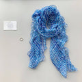 Sweet Floral Print Ruffled Silk Scarf 6W6NSI186