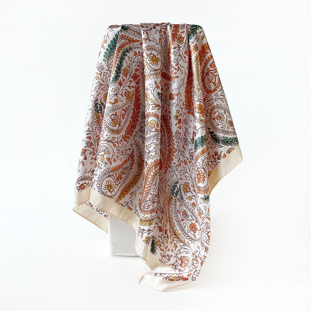 Stylish Floral Print Soft Square Headscarf MK2BLW6W6NSI39