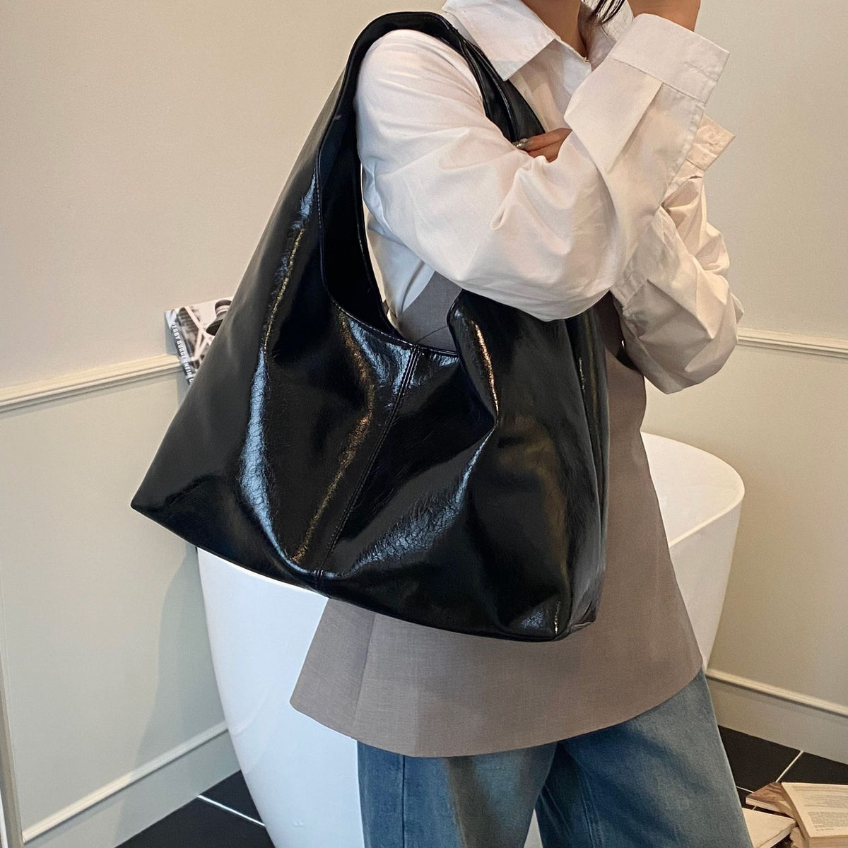 Slouchy Solid Color Commuter Shoulder - DippedShop Wholesale - #5731