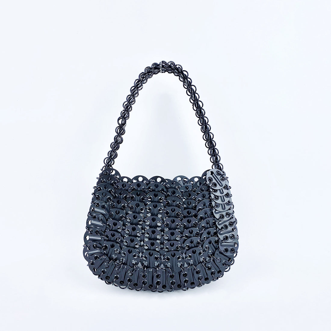 Stylish Solid Color Hand Woven Glitter Sequin Handbag MK2BLC6W10BBG334