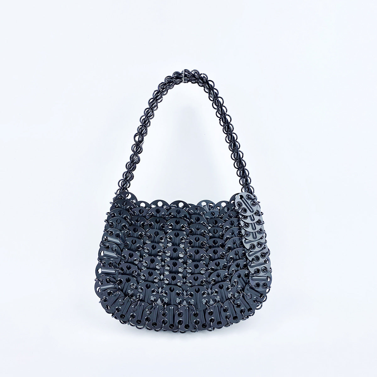Stylish Solid Color Hand Woven Glitter Sequin Handbag 8CW6BBG514T