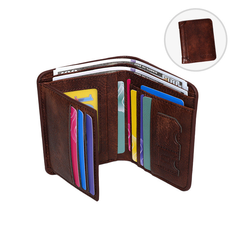 Minimalist Solid Color Multi Slot Card Holder Wallet 6S10BWB86