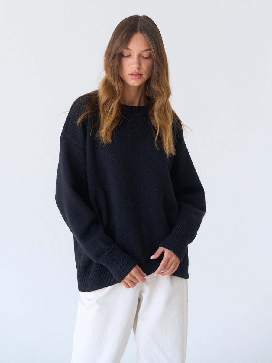 Solid Loose Sweater - DippedShop Wholesale - #4275