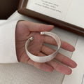 Trendy Vertical Brushed Wide Open Cuff Bracelet 6W6JBR571