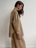 Loose High Collar Knit Set - DippedShop Wholesale - #3859