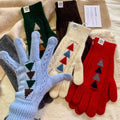 Jacquard Knit Finger Gloves - DippedShop Wholesale - #8451