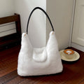 Minimalist Solid Color Large Capacity Plush Shoulder Bag 6W10BBG1927