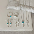 Trendy Turquoise Key Pendant Chain Necklace 6W6JNC445