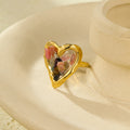 Elegant Crystal Heart Gold Pla - DippedShop Wholesale - #7379