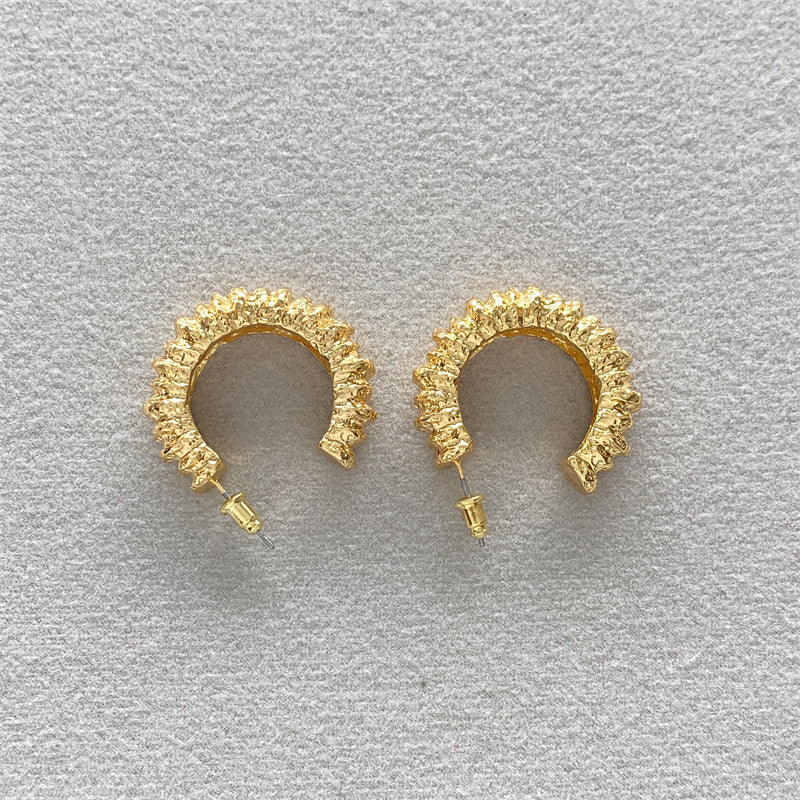 Elegant Gold Plated C-Shape Ho - DippedShop Wholesale - #3363