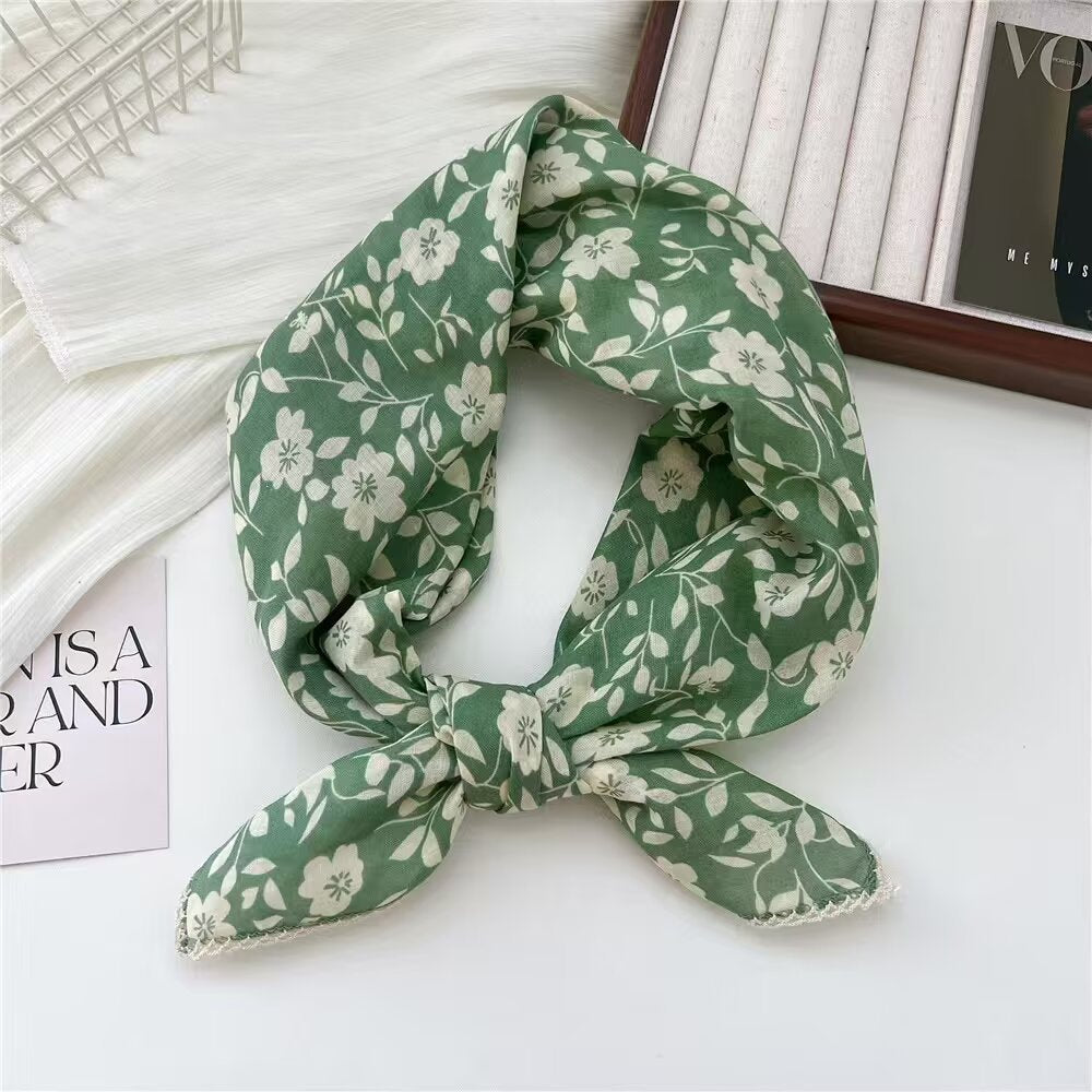 Flower Print Square Scarf - DippedShop Wholesale - #5715