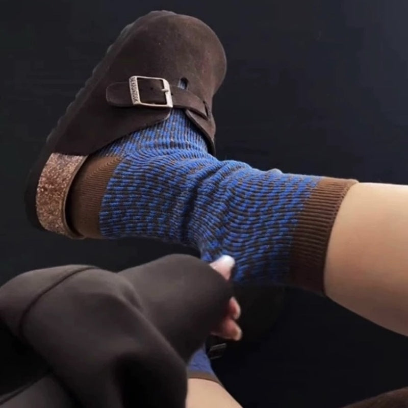 Houndstooth Mid-Calf Socks - DippedShop Wholesale - #1955
