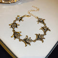 Vintage Rhinestones Floral Stones Droplet Pendant Necklace 6W6JNC897