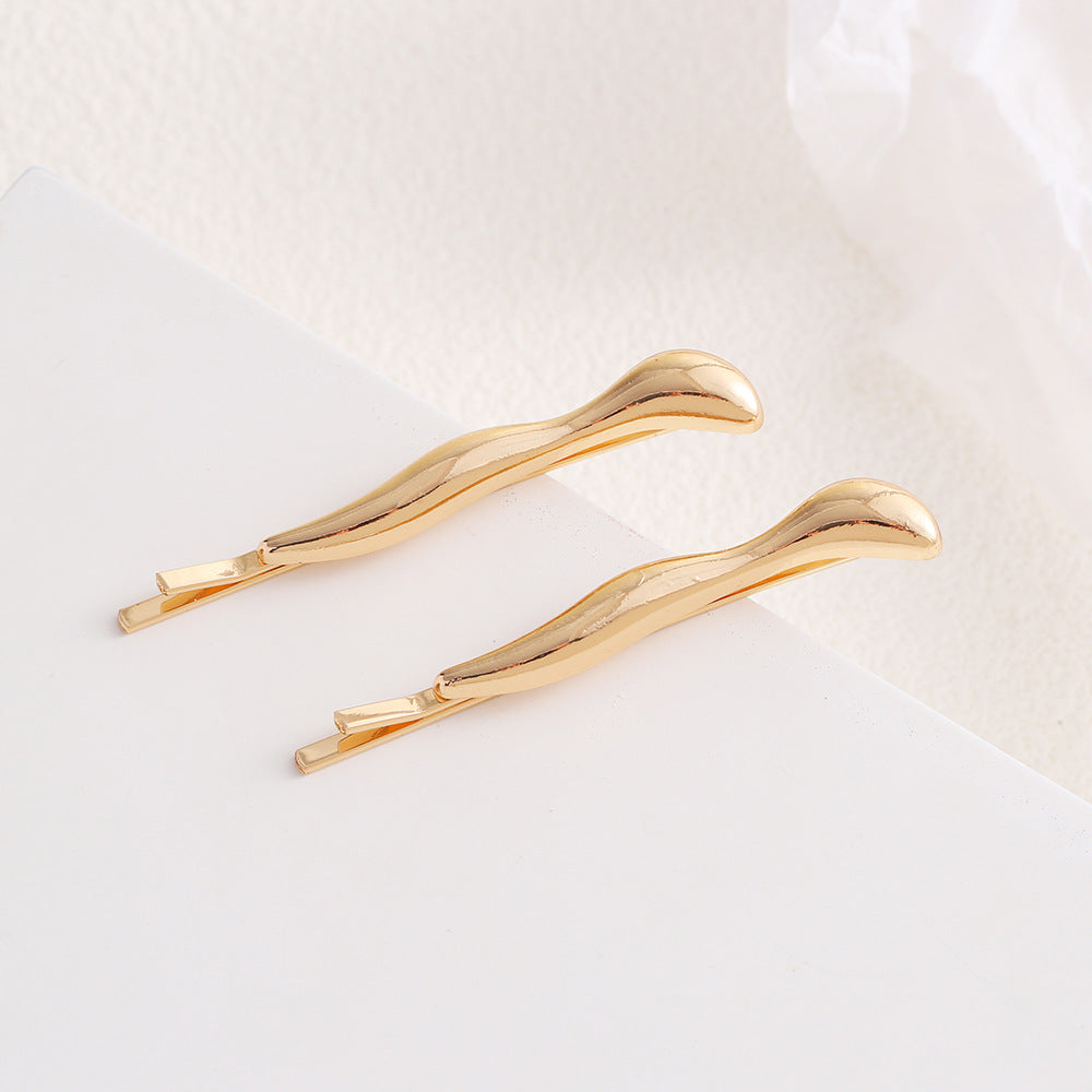 Elegant Gold Plated Geometric Metal Hair Clips MK2MBEP6W6HCP381