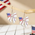 Stylish USA Flag Bowknot Pendant Hook Earring 8ZA6JER184L