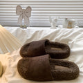 Fluffy Plush Platform Outdoor Open Toe Slippers 6W8FSP237