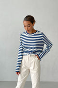 Round Collar Stripe Sweater - DippedShop Wholesale - #2563