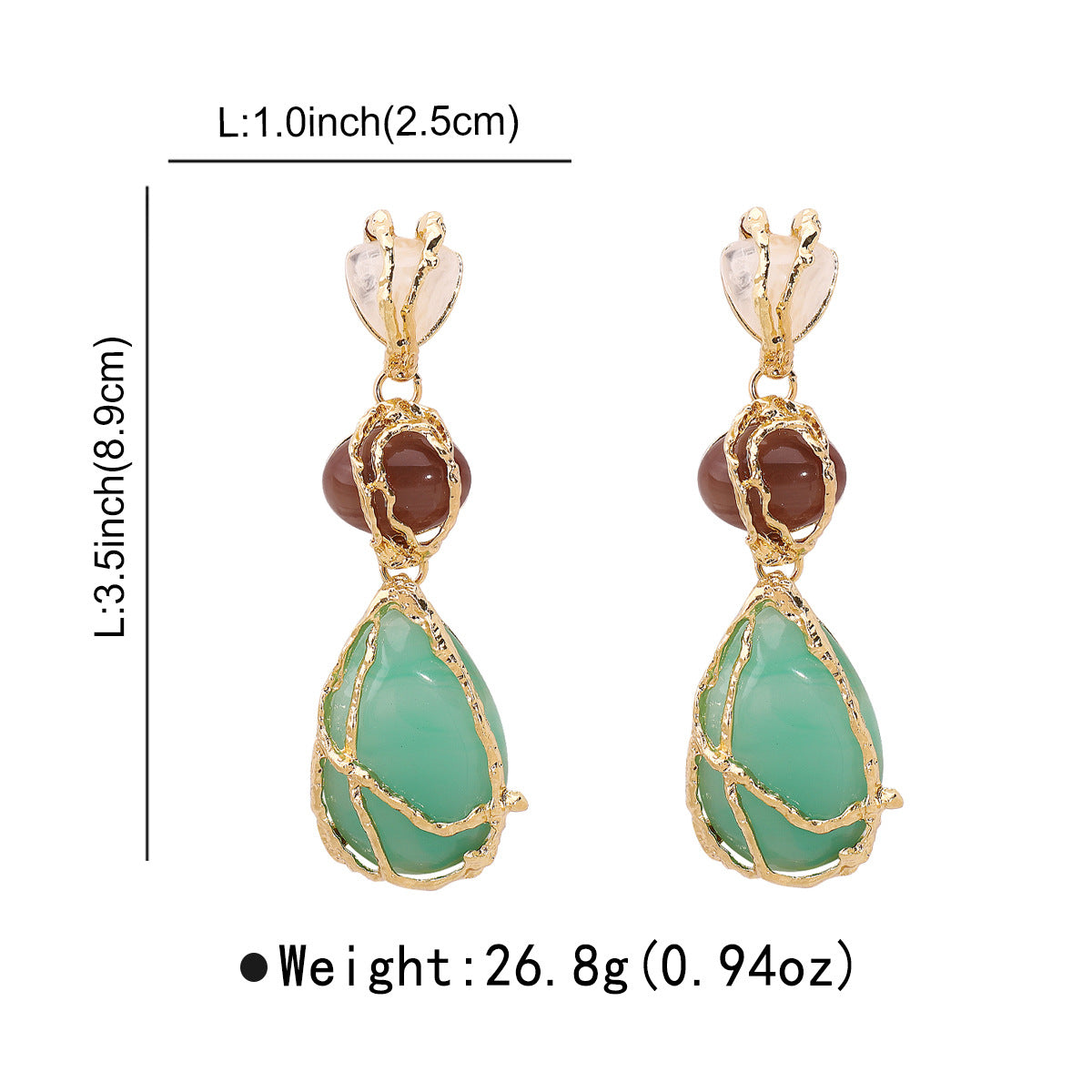 Geometric Teardrop Dangle Earrings - DippedShop Wholesale - #4979