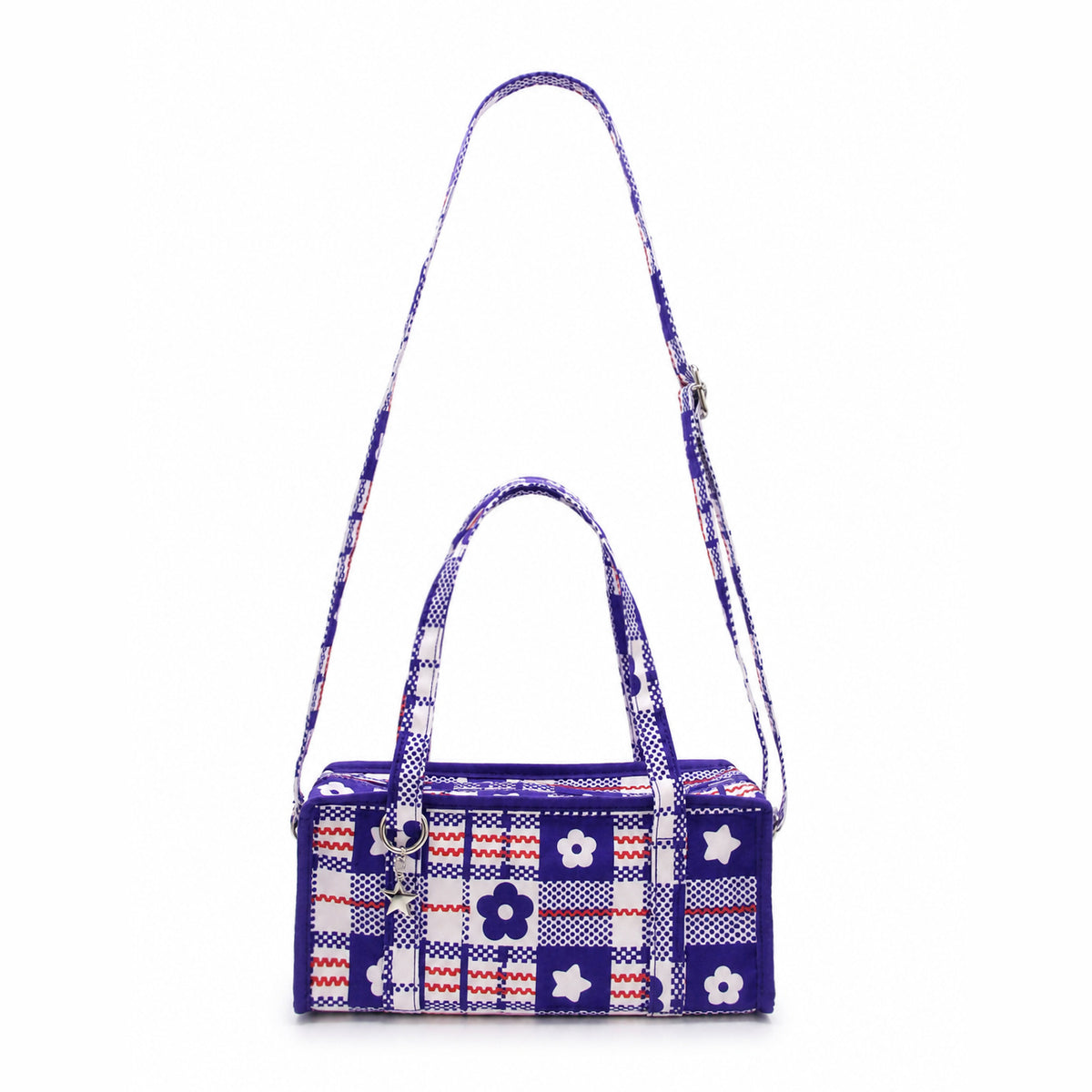 Minimalist Square Plaid Nylon Shoulder Bag 6W10BBG2131