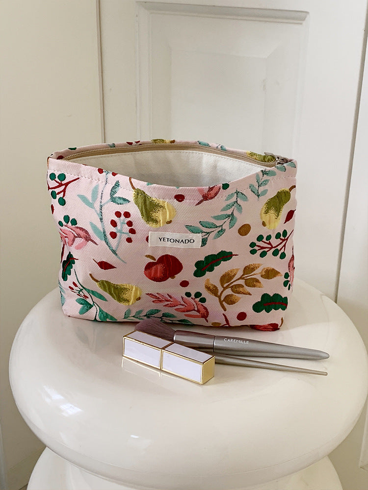 Large Capacity Floral Embossed Portable Makeup Bag MK2BW6W10BOB398