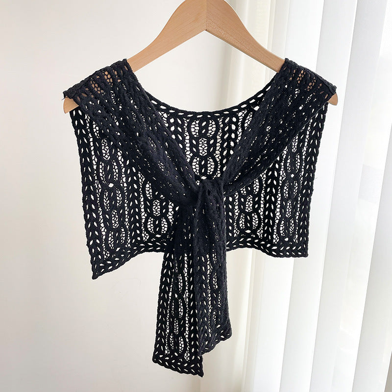 Boho Style Hollow Hand-Crochet Shrug Shawl Wrap 6W6NSC52