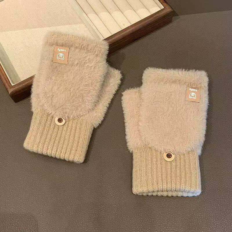 Faux Fur Convertible Fingerless Gloves - DippedShop Wholesale - #1411
