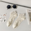Elegant Pearl Lace Trim Ankle Socks 6W8FSO743