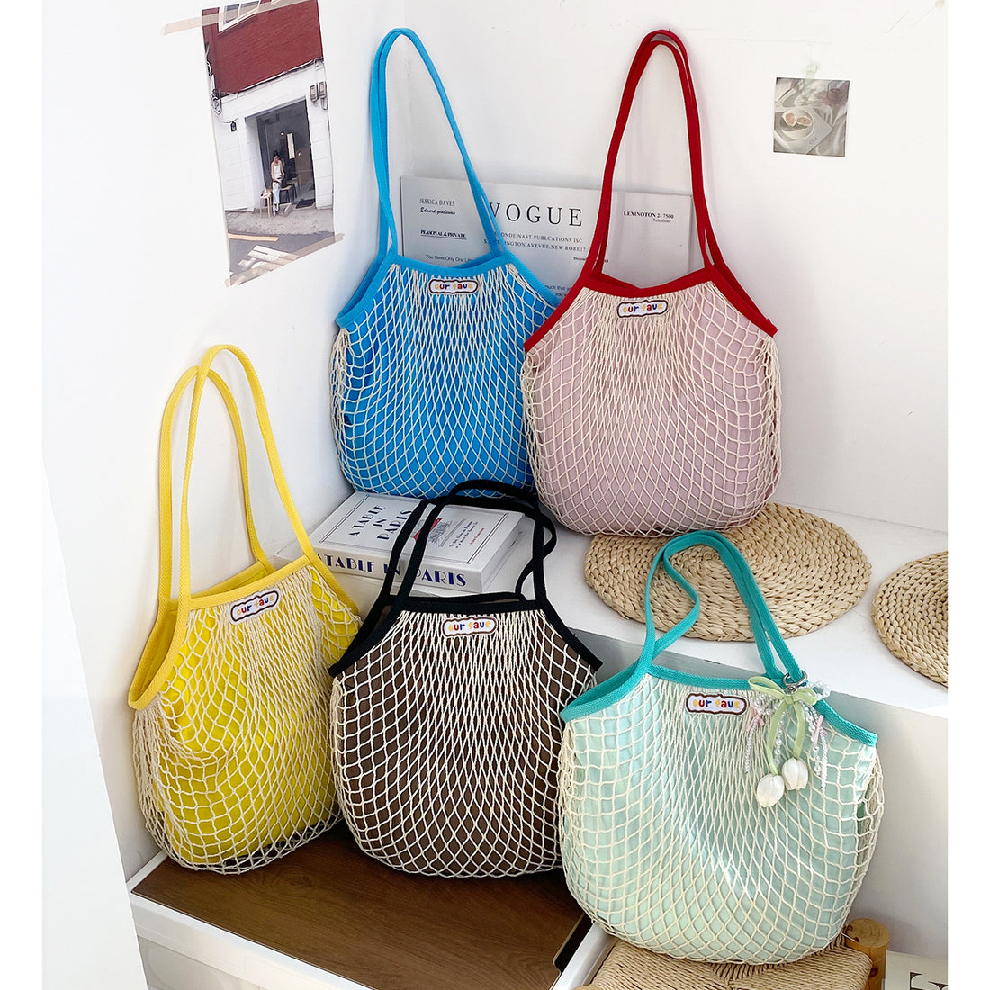Dopamine Color Black Hollow Beach Handbag MK2BLW6W10BBG242