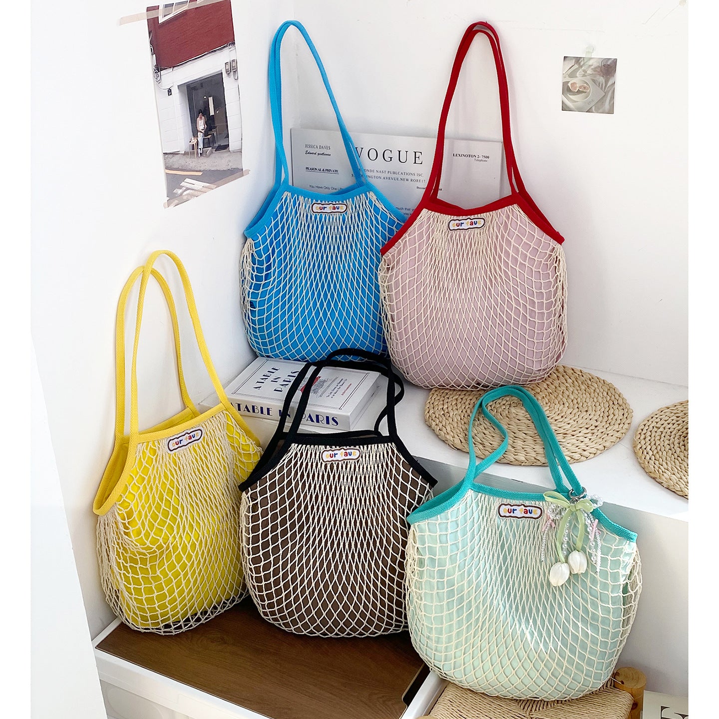 Dopamine Color Black Hollow Beach Handbag 8CW6BBG460L