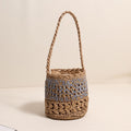 Color Contrast Straw Handbag - DippedShop Wholesale - #0051