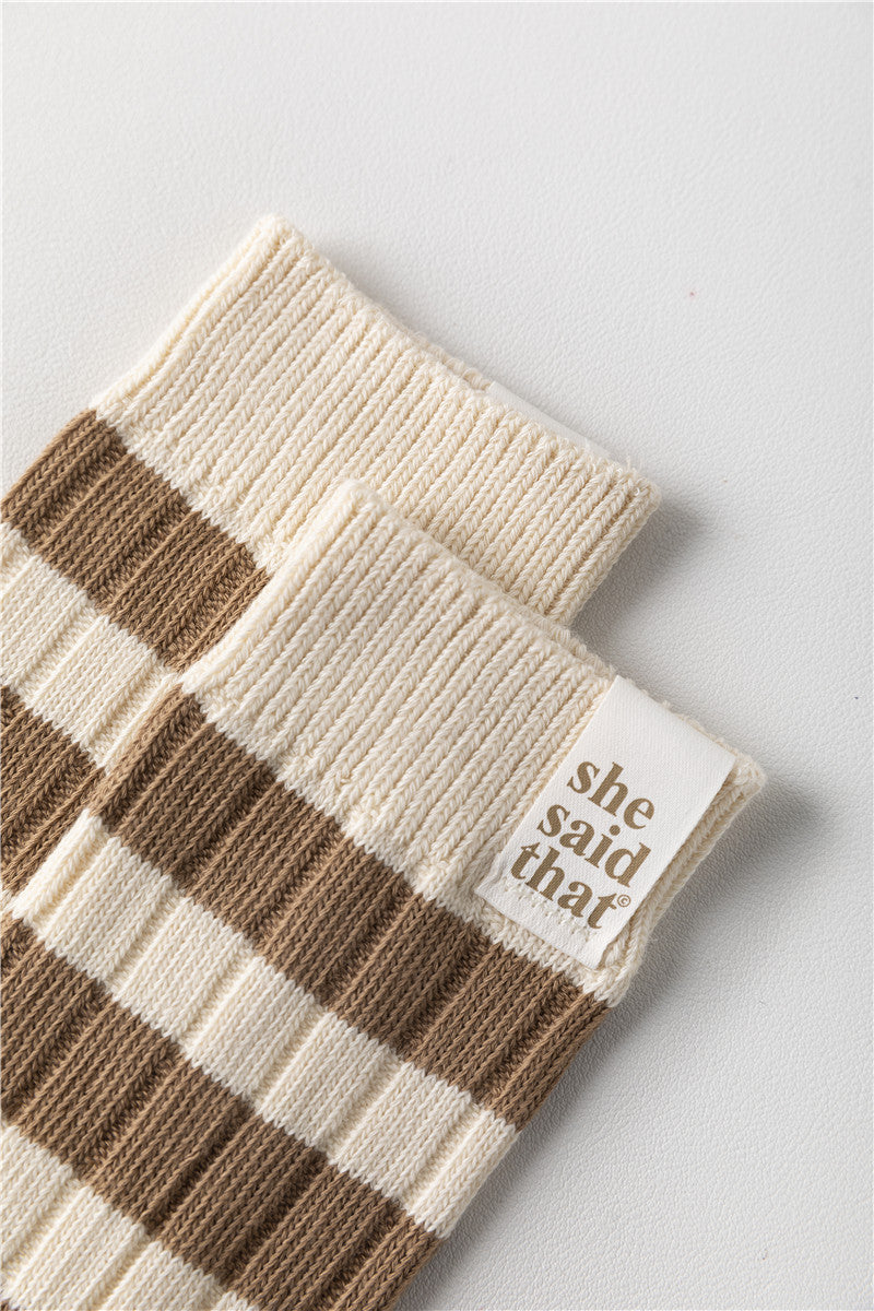 Striped Slouchy Crew Socks - DippedShop Wholesale - #6419