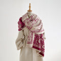 Jacquard Tassel Shawl Scarf - DippedShop Wholesale - #7715