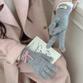 Bowknot Knit Touch Screen Gloves - DippedShop Wholesale - #5155