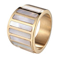 Trendy Chunky Gold Plated Geometric Shell Ring 8ZA6JRG137L