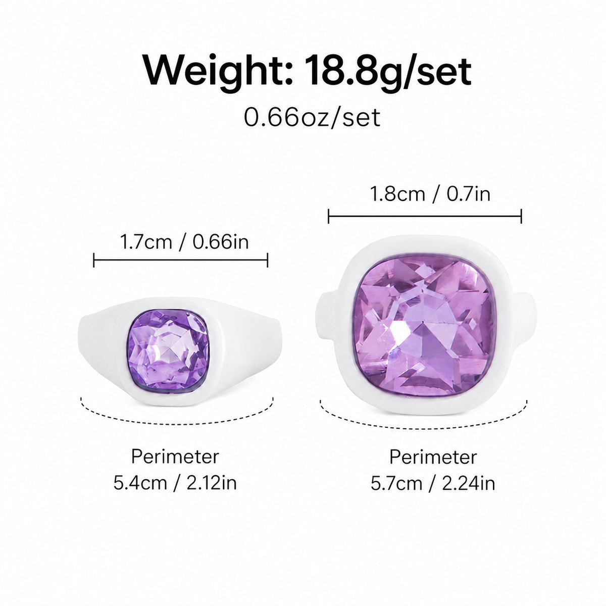 Square Gemstone Stackable Ring - DippedShop Wholesale - #7043