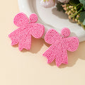 Beaded Bowknot Pendant Earrings - DippedShop Wholesale - #9923
