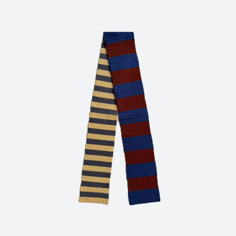 Trendy Color-Block Striped Warm Knit Scarf 6W6NSC82