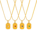 Gold Plated Rhinestone Pendant Necklace - DippedShop Wholesale - #2675