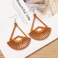 Vintage Wooden Leaf Earrings - DippedShop Wholesale - #1219
