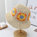 Floral Crochet Straw Hat - DippedShop Wholesale - #2291
