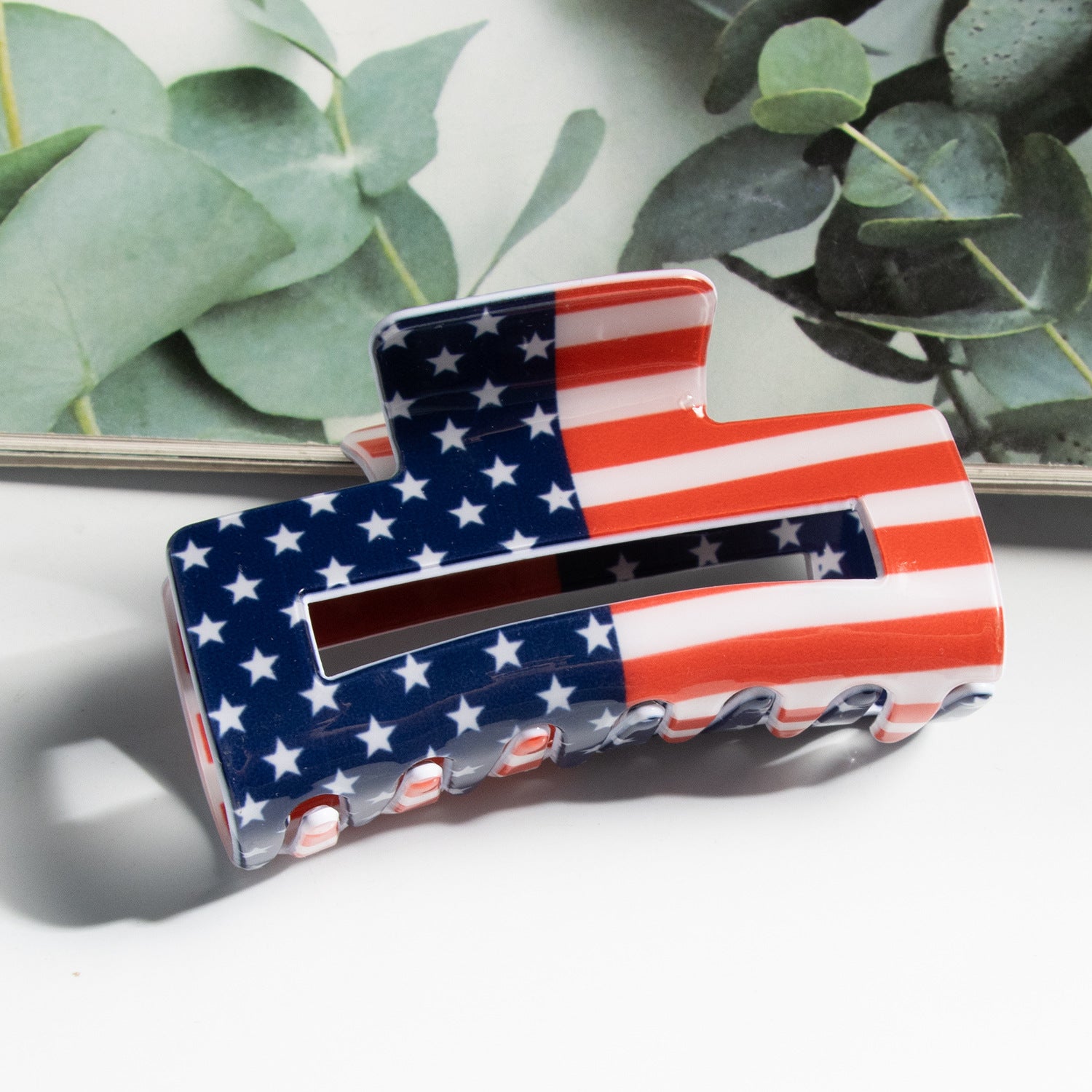 Square Shape Hollow American Flag Hair Clips 8AS6HCP69L