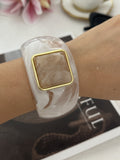 Chunky Oval Resin Wide Bangle Bracelet 6W6JBR606