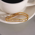 Fashion Irregular Cubic Zirconia Bangle Bracelet 6W6JBR602