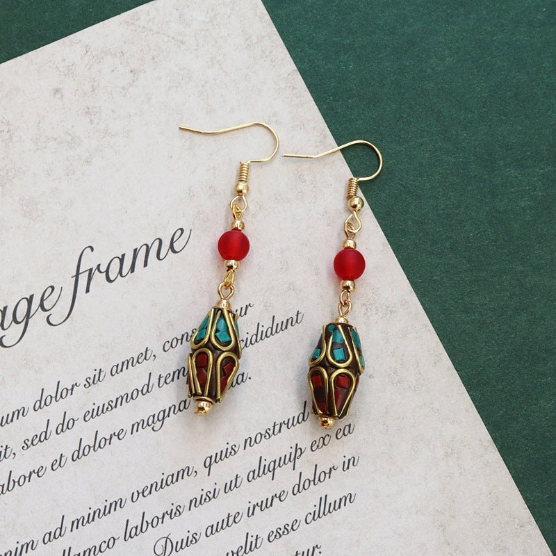Vintage Ethnic Drop Earrings - DippedShop Wholesale - #5235
