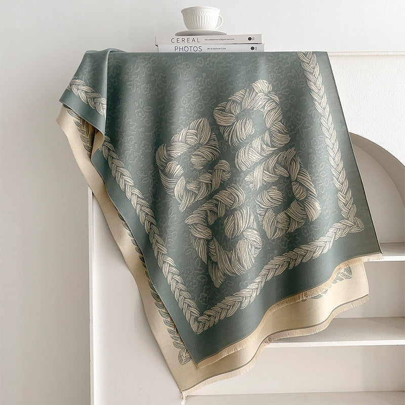 Reversible Jacquard Shawl Scarf - DippedShop Wholesale - #6403