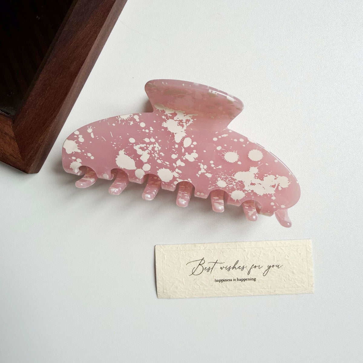 French Flower Print Marble Acetate Hair Claw 6W6HCP1659