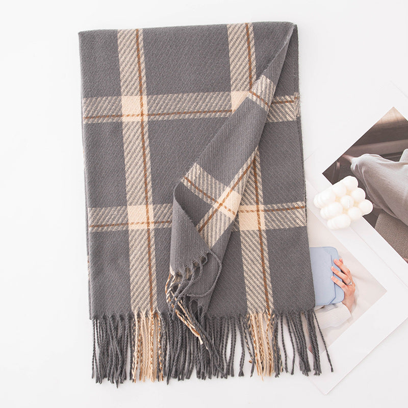 Stylish Color Block Warm Plaid Scarf 6W6NSW283