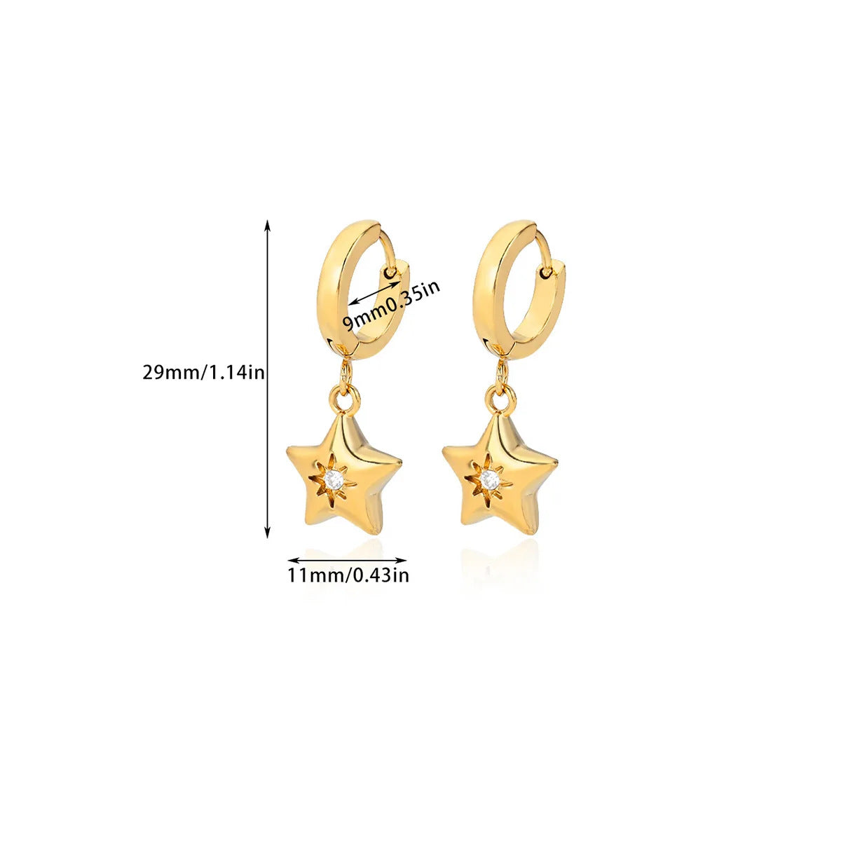 Gold Plated Star Stud Earrings - DippedShop Wholesale - #1267