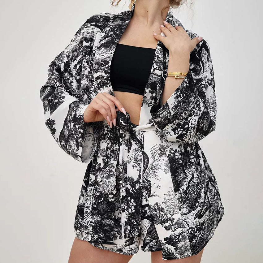 Print Soft Homewear Set - DippedShop Wholesale - #8019