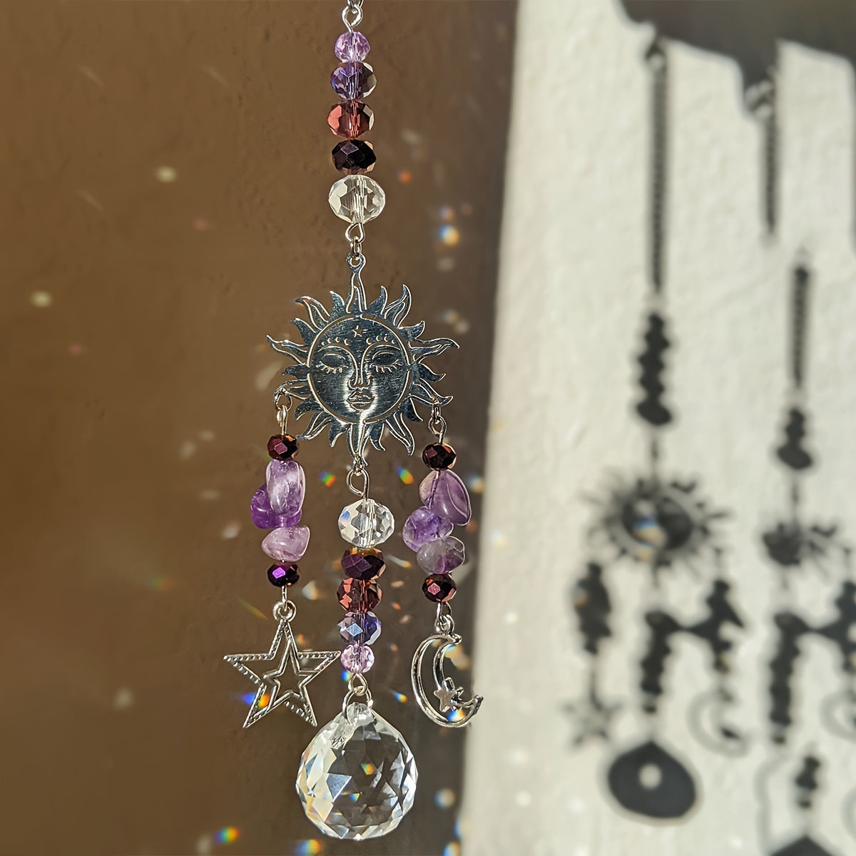 Celestial Moon Crystal Suncatcher - DippedShop Wholesale - #2627